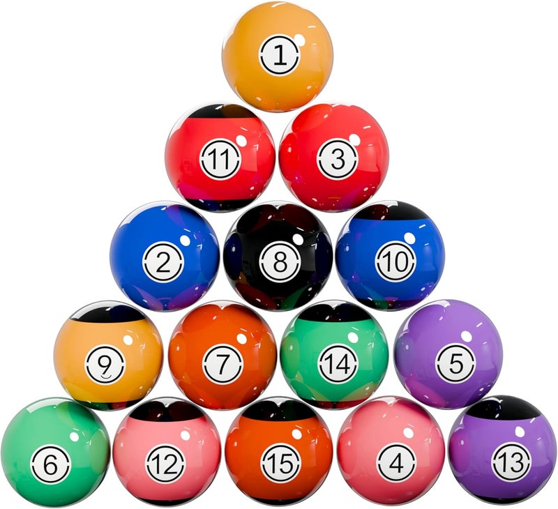 CuteKing Pool Balls Black Edition, Billiard Balls, Grade AA+ 2-1/4" Regulation Size Set with Pro Dotted Cue Ball, Pool Table Balls, Billiard Balls Set, Pool Ball Set, Bolas De Billar - Image 5